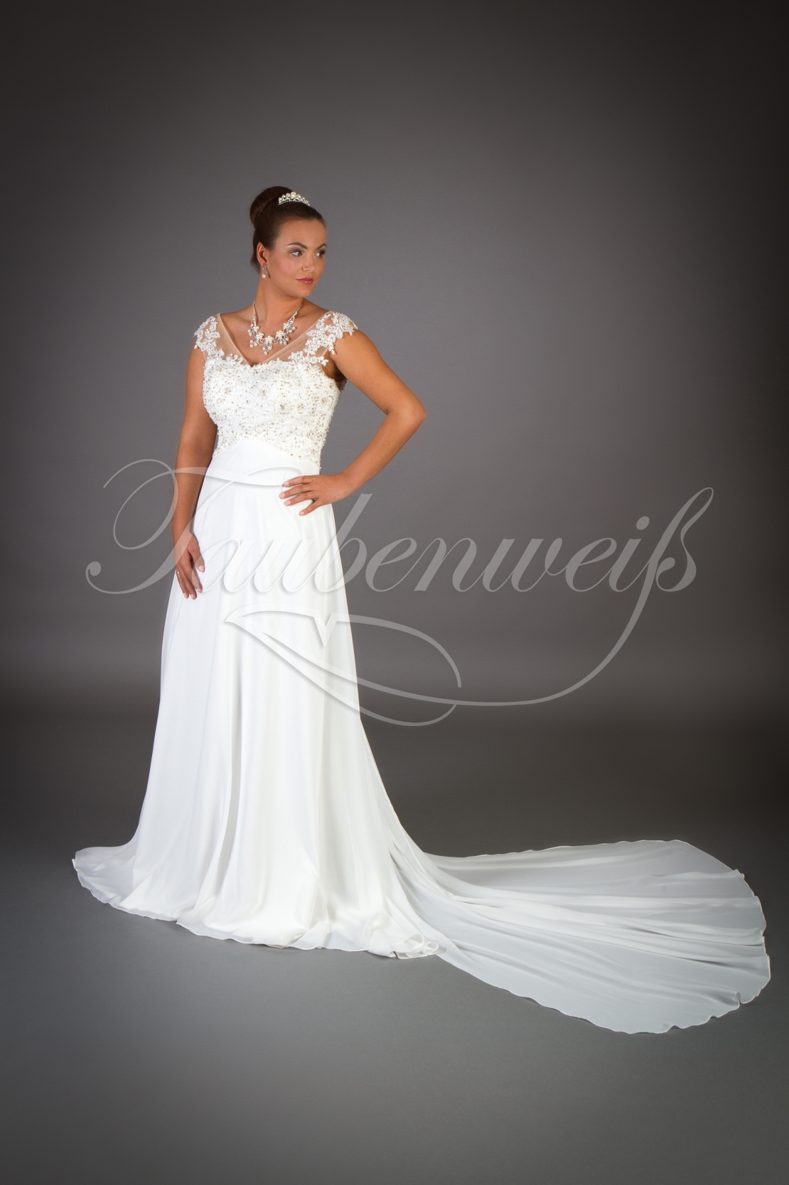 Brautkleid TW0001B Günstiges Brautkleid in Empire-Stil aus Chiffon