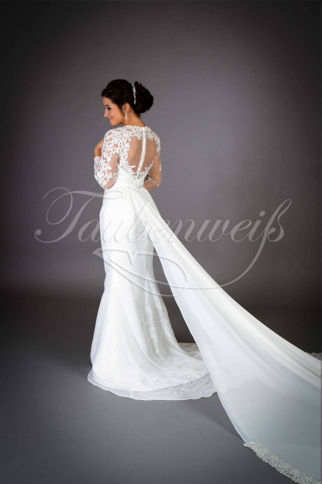 Brautkleid TW0024B mit abnehmbarer Schleppe