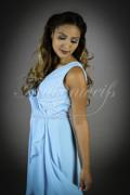 Brautjungfernkleid TWEM02 - Brautjungfernkleid himmelblau Chiffon V-Ausschnitt Träger 2