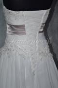 Brautkleid B0017 - Brautkleid Chiffon Spitze Herzausschnitt Schnürung Schleppe 4