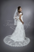 Brautkleid TW0133B - Trompete Cap-Ärmel Spitze Perlen zeitlos sinnlich Schleppe 3