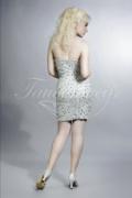 A2014-03 - silbergraues Minikleid mit Strass 3