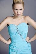Abendkleid TW0028A - Abendkleid himmelblau Mini abnehmbare Schleppe Chiffon trägerlos 2