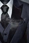 Anzug A0003 - Größe L Bräutigam dunkelblau einreihig Mischgewebe Wolle Polyester 3