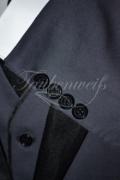 Anzug A0003 - Größe L Bräutigam dunkelblau einreihig Mischgewebe Wolle Polyester 4