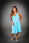 Brautjungfernkleid TWEM02 - Brautjungfernkleid himmelblau Chiffon V-Ausschnitt Träger 1