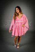 Brautjungfernkleid TWSP04 - Brautjungfernkleid pink Babydoll Langarm Empire Babybauch 1