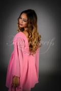 Brautjungfernkleid TWSP04 - Brautjungfernkleid pink Babydoll Langarm Empire Babybauch 3