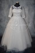 Brautkleid B0013 - Brautkleid Prinzessin Tüll Spitze 3/4-Arm Rundhals Glitzer Schnürung 1