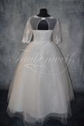 Brautkleid B0013 - Brautkleid Prinzessin Tüll Spitze 3/4-Arm Rundhals Glitzer Schnürung 4