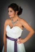 Brautkleid TW0025B - Organza lila Band Schleppe Herzausschnitt 2