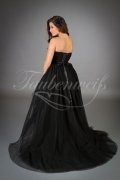 Brautkleid TW0051B - schwarz Vokuhila Tüll Schleppe Rock Punk Gothic 3