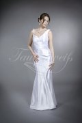 Brautkleid TW0084B - Meerjungfrau Satin Blüten Perlen rückenfrei sexy verführerisch 1