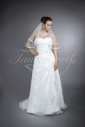 Brautkleid TW0086B - schmale A-Linie Organza silberne Stickerei schlicht 1