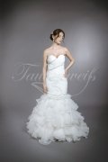 Brautkleid TW0099B - Meerjungfrau Organza Strass 2 in 1 abnehmbarer Rock 1