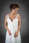 Brautkleid TW0128B - Empire Umstandsbrautkleid Vintage Chiffon Perlen Strandhochzeit 2