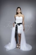 Brautkleid TW0144B - 2 in 1 abnehmbarer Rock Spitze Tüll schwarz weiß 1