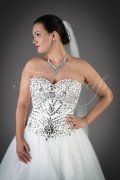 Brautkleid TW0145B - Tüll Strass silber Gllitzer funkelnd glamourös Schnürung 2