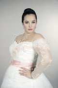 Brautkleid TW0158B - Übergröße Plus XXL Große Größe Tüll Spitze rosa Tee-Länge 2