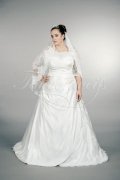 Brautkleid TW0161B - Übergröße Plus XXL Große Größe Satin Spitze Perlen 3/4-Arm 1