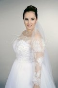 Brautkleid TW0162B - Übergröße Plus XXL Große Größe A-Linie Organza Spitze Langarm 2