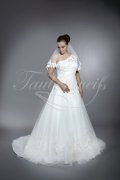 Brautkleid TW0179B - ein Träger A-Linie Tüll Organza Tattoo-Spitze 1