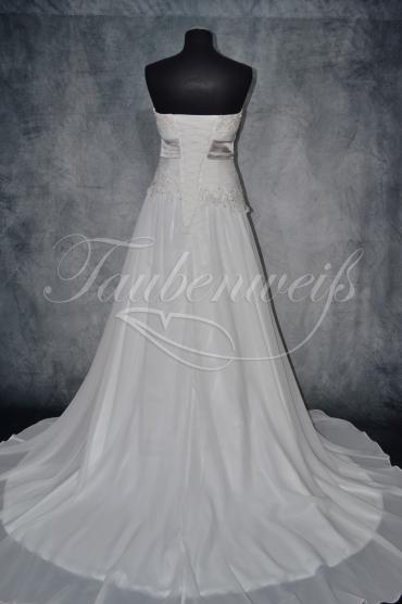 Brautkleid B0017 - Brautkleid Chiffon Spitze Herzausschnitt Schnürung Schleppe 3