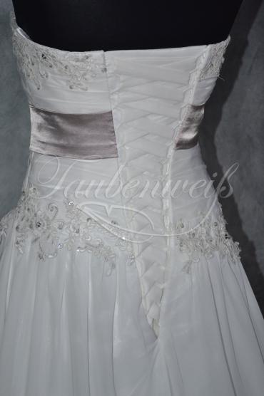 Brautkleid B0017 - Brautkleid Chiffon Spitze Herzausschnitt Schnürung Schleppe 4