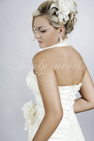 Brautkleid TW0032B - Meerjungfrau Taft Drapierung Stehkragen Volants Blumen 2