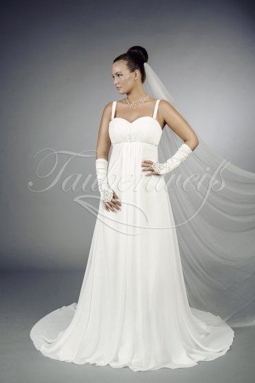Brautkleid TW0121B - Empire Umstandsbrautkleid Schwangere Chiffon Perlen Träger 1