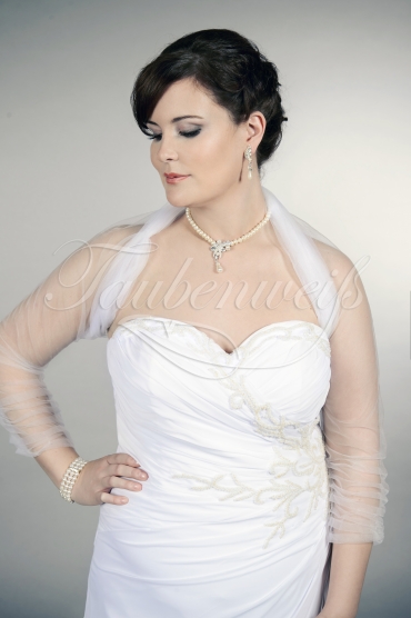 Brautkleid TW0165B - Übergröße Plus XXL Große Größe A-Linie Perlenstickerei Bolero 2