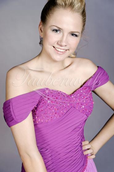 Abendkleid TW0001A - Abendkleid lila Chiffon Beinschlitz Carmenausschnitt 2