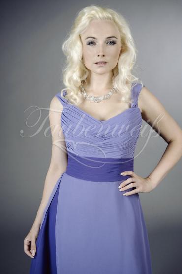 Abendkleid TW0004A - Abendkleid kurz schlicht lila lavendel Chiffon Drapierung 2