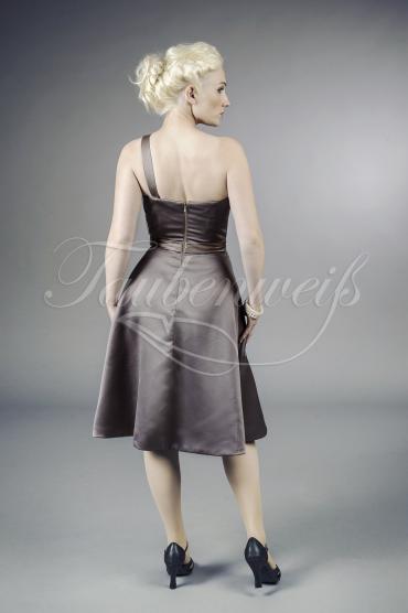 Abendkleid TW0007A - Abendkleid chocolat braun kurz asymmetrischer Träger 3