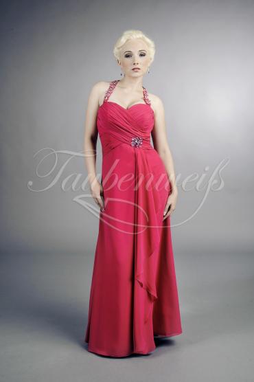 Abendkleid TW0013A - Abendkleid fuchsia pink A-Linie Neckholder Strass Herzausschnitt