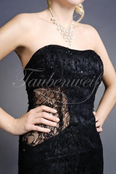Abendkleid TW0032A - Abendkleid Spitze schwarz transparent durchsichtig sexy trägerlos 2