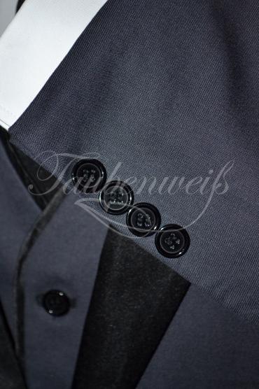 Anzug A0003 - Größe L Bräutigam dunkelblau einreihig Mischgewebe Wolle Polyester 4