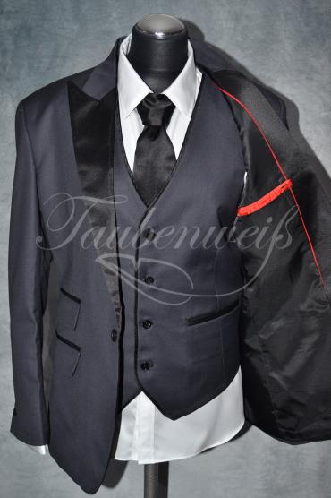 Anzug A0003 - Größe L Bräutigam dunkelblau einreihig Mischgewebe Wolle Polyester 2