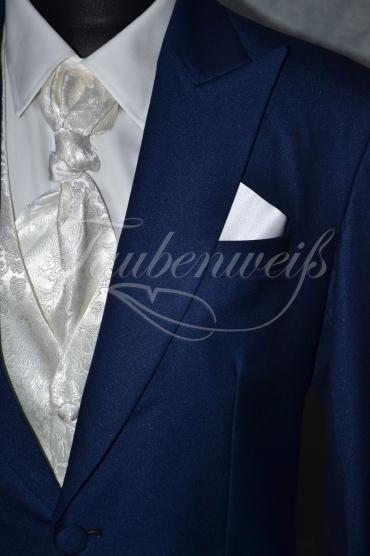 Anzug A0005 - Größe L Bräutigam Gehrock royalblau einreihig Mischgewebe Wolle Polyester 4