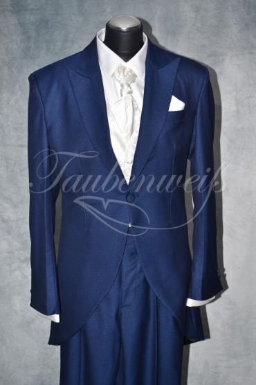 Anzug A0005 - Größe L Bräutigam Gehrock royalblau einreihig Mischgewebe Wolle Polyester 1