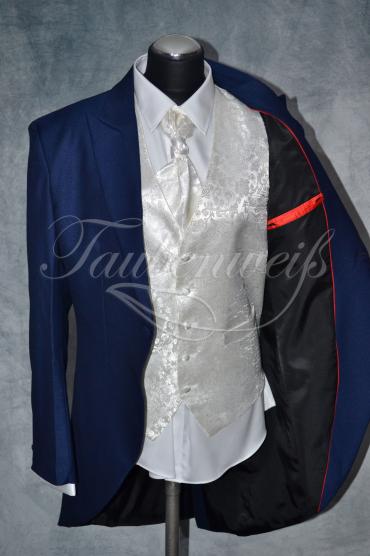 Anzug A0005 - Größe L Bräutigam Gehrock royalblau einreihig Mischgewebe Wolle Polyester 2