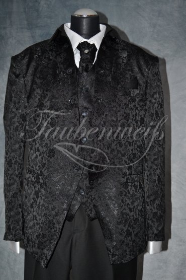 Anzug TW0001AN - Bräutigam schwarz 2reihig Mischgewebe Wolle Polyester 1