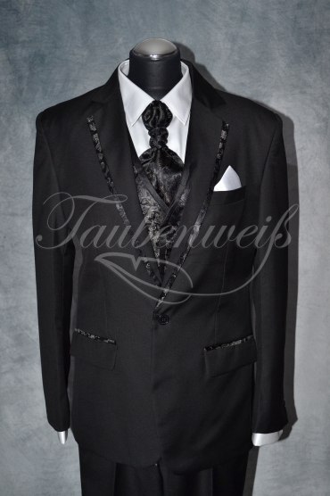 Anzug TW0005AN - Bräutigam dunkelblau einreihig Mischgewebe Wolle Polyester