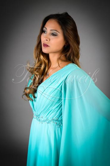 A2017-EM03 - Brautjungfernkleid Brautmutter lang Trompetenärmel 2