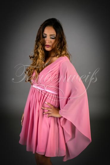 Brautjungfernkleid TWSP04 - Brautjungfernkleid pink Babydoll Langarm Empire Babybauch 2