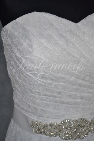 Brautkleid B0001 - Brautkleid Meerjungfrau Spitze Glitzerband Schleppe Schnürung 3