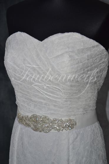 Brautkleid B0001 - Brautkleid Meerjungfrau Spitze Glitzerband Schleppe Schnürung 4