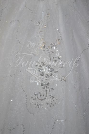 Brautkleid B0013 - Brautkleid Prinzessin Tüll Spitze 3/4-Arm Rundhals Glitzer Schnürung 2
