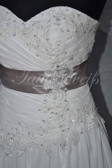 Brautkleid B0017 - Brautkleid Chiffon Spitze Herzausschnitt Schnürung Schleppe 2