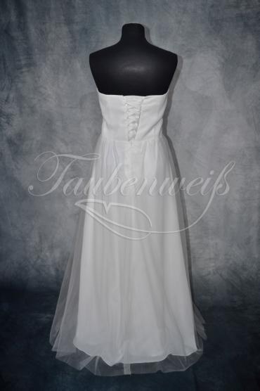 Brautkleid B0031 - Brautkleid schlicht Standesamt Chiffon Tüll Herzausschnitt ohne Schleppe 3